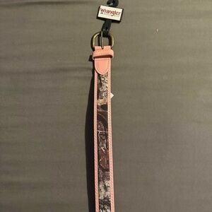 Wrangler Pink and Brown Women's Camo Belt